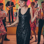 Laurence Kazar Lawrence kazar 100%silk vintage sequin NWT DRESS Size large in black Photo 0