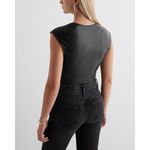 EXPRESS NEW  Black Vegan Leather Sleeveless Bodysuit Capsule Piece Size Small NWT Photo 1