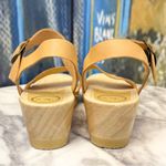 No.6 Two Strap Clog Mid Heel Leather Sandals Desert Nude 41 GUC Tan Size 10 Photo 8