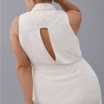 Anthropologie Cream Linen Blend Wrap Mini Dress, Size Extra Small Photo 1