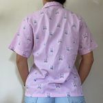 Vintage Cheryl Tiegs Pastel Purple Printed Button Down Shirt Size 6 Photo 2