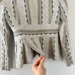 Alberto Makali Vintage 90s Blazer Jacket Women’s 4 USA MADE Grey/White Brocade Photo 8