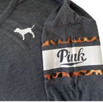 Victoria's Secret Pink Gray Leopard Graphic Henley Shirt XS Edgy Comfycore Photo 2