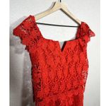 Yumi Kim  Red Lace Off Shoulder Boho Short Romper Size Medium Photo 2