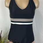 Speedo Black Bodice Stripe 1 Piece Swim Bathing Suit 10 Photo 0