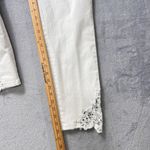 Soft Surroundings  White Crop Pants Lace Hem Denim Jeans‎ Sz 10P Petite Coastal Photo 7