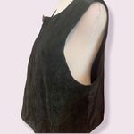 Marsh Landing Vintage 90’s black suede zip up vest L Photo 1