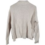 Madewell  Women S Beige Chunky Knit Mock Neck Button Side Wool Cotton Sweater‎ Photo 1