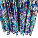Patbo Blossum Tiered Blue Purple Print Maxi Skirt size 4 Green Photo 2
