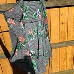 Who What Wear WHO WHAT WEAR Cotton STRIPE Tropical FLORAL Print WRAP RUFFLE Dress Medium Photo 8