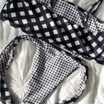 Bikini Bandeau Set Gingham Picnic Reversible Black Photo 5