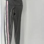 Nike Power Victory Tight Fit Gray Leggings Pink White Black Stripe Mid Rise New Photo 5