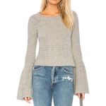 Jack by BB Dakota  Sweater Womens Medium Marled Gray Deja Vu Bell‎ Sleeve Neutral Photo 8