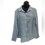 Joie  Women’s Linens Top Blue Button Down Long Sleeve Size M Photo 1