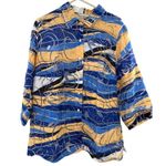 Allison Daley Women’s Blouse 22W | Abstract Print 3/4 Sleeve Button-Down Photo 1