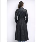 Vintage Winlit Butter Leather Belted Trench Coat Small Black Photo 1