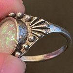 Vintage simulated opal silver plated ring size 6.75 Photo 7