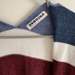 Ecowish Striped Knit Cardigan Medium Open Front Orange Blue Burgundy Photo 1