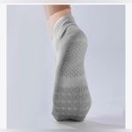 NEW Non Slip Yoga Socks 3 Pairs Grips Pilates Socks Ballet,Dance,Fitness Gray Photo 6