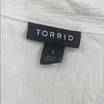 Torrid  Taylor - White Gauze Embroidered Star Button Front Relaxed Fit Shirt Photo 4