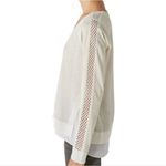 Lucky Brand V-neck sheer crocheted linen champagne golden sparkle lace weave long sleeve Photo 2