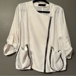 Goodnight Macaroon NWOT  Sz 10 White Light Varsity Jacket! 1G Photo 1