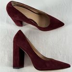 Pour La Victoire  Suede‎ Point Toe Chunky Heels in Burgundy Size 7.5 Photo 0