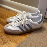 Adidas  Samba White and Light Blue Sneakers Photo 7