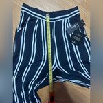 NWT Lulus ladies SMALL coastal Striped Navy and White Wide Photo 8