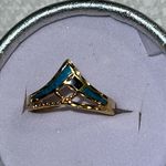 Elegant Gold plated and Turquoise Ring Photo 1
