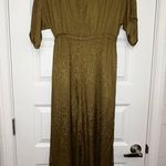 Maeve Anthropologie Animal Print Monochromatic Faux Wrap Short Sleeve Jumpsuit Photo 4