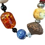 None Artisan Beaded hand carved Necklace with Fish Pendant Photo 3