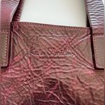 Kate Sheridan Leather Calf Hair Top Zip Large Tote Bag Burgundy Black Red Photo 3