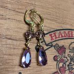 Light Amethyst colored 2x Faceted Teardrop Earrings Purple Photo 6