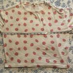 Z Supply  Short Sleeve White/Strawberries Round Neck Cropped Shirt Size Small Photo 7