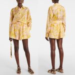 Zimmermann  Golden Relaxed Floral Silk Shorts Light Pink Yellow US 6 NWT Photo 0
