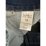 Nicole Miller Denim Maxi Skirt Size 12 Raw Hem Pockets Zip Closure Pockets Slit Photo 2