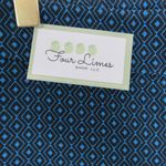 Loft Ann Taylor  Marisa Teal Blue Diamond Pattern Dress Pants Straight Leg 00 Photo 6