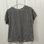 J.Crew J by‎  Short Sleeve Shirt Gingham Black Tie Front Size S Photo 1