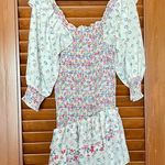 Saks 5th Avenue NEW Saks 70/21 NWT Floral Smocked & Tiered Dress Pink White Floral Size M Photo 4