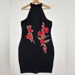Symphony  Halter Dress Women 1XL Black Embroidered Roses Formal Wedding NWT Gift Photo 1