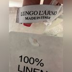 NEW NWT Lungo L’arno White 100% Linen Dress Coverup Size S Large Pockets Floral Photo 5
