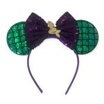 Ariel The Little Mermaid Sequined Bow Fish Scales Mouse Ears Headband Photo 0