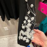 Alfani Cute black oversized sweater 3d floral sleeve appliqué beaded detail whimsigoth Photo 5