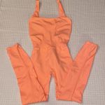 Free People NEW! $98  Movement Good Karma Onesie Neon Peach Coral XS/S Photo 2