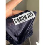 Vintage Caron Joy Sheer Velvet Burnout Dress Floral Long Sleeve Maxi Evening Black Size 12 Photo 1