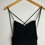 ZARA NWT Midi Corset Dress Sz Small Black Open Lace Up Back Side Slit Photo 6