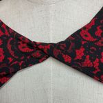 Michael Kors Lace Print Long Sleeve Twist Front Cutout Top Crimson Red Sz M‎ NEW Size M Photo 1