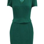 Reiss Marcia Peplum V-neck Dress, Green, Size 4 Photo 0