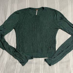 Free People  Green Long Sleeve Knit Sweater Photo 0